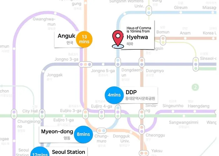 Oda ve Kahvaltı 3bed, Quiet & Cozy In Jongno, Hyehwa *